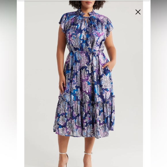 NWT Ciebon Elegant Dress in Blue and Purple - Picture 13 of 15